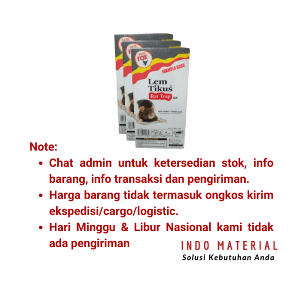 Jebakan Tikus Lem Fox Rat Trap Tray 80 gr Grosir Note