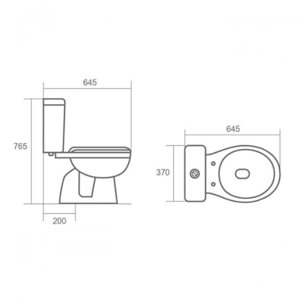 SM001796 Closet Duduk Volk Clover 025 White Technical Drawing