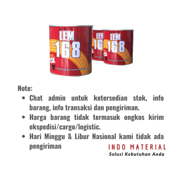 Lem Original Fox 168 Kaleng 600 gr Catatan