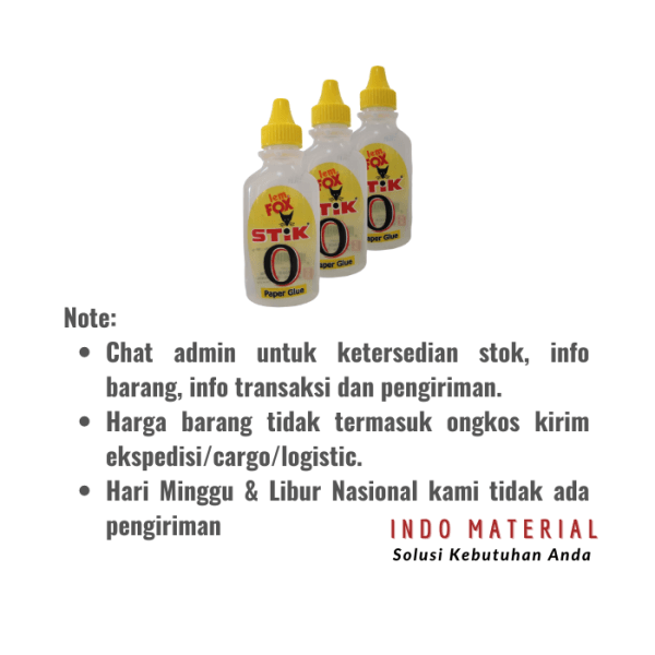 Lem Fox Stik O Botol 60 gr Note