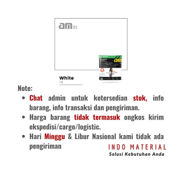 Nat Anti Jamur AM 51 White 1 S | Harga Grosir Ketentuan