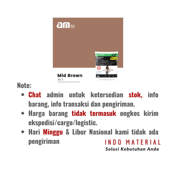 AM 51 Tile Grout 3 in 1 Mid Brown 42 S | Grosir catatan pembelian