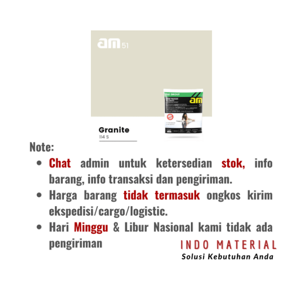 Nat AM 51 Granite 114 S Murah | Catatan Pemesanan