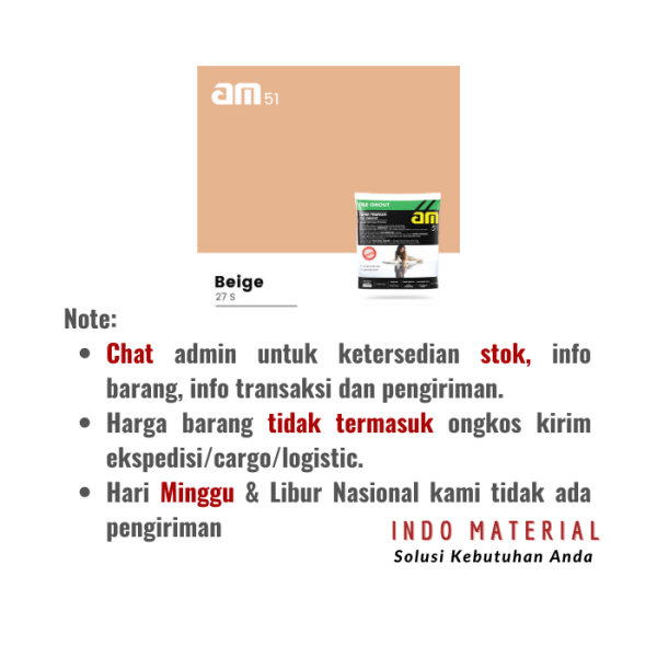 AM 51 Beige 27 S Nat Anti Jamur | Per Dus S&K