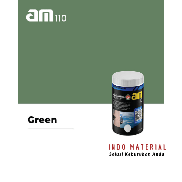 Semen Waterproof Berwarna, Cat Waterproof, Grosir AM, Water Proof, Pelapis Anti Bocor, AM110 Green, Grosir Waterproof, Cat Genteng, Cat Dinding Eksterior, Grosir Material Online,