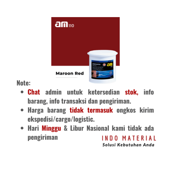 AM 110 Maroon Red 4 kg Cat Dinding Luar note