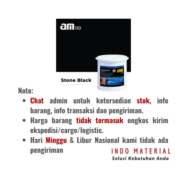 AM 110 Stone Black 4 kg Cat Anti Bocor | Per Dus Catatan Pemesanan