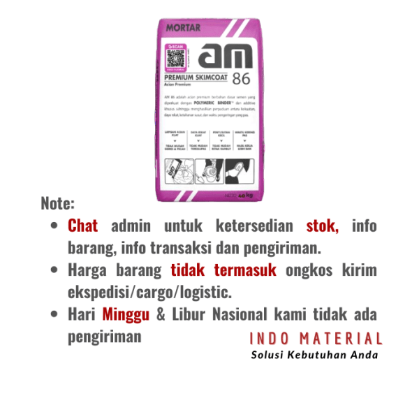 Acian Instant AM 86 Untuk Beton & Plesteran 40 kg Ketentuan Order