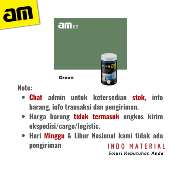 AM 110 Green Waterproof 1 kg | Harga Grosir TOC