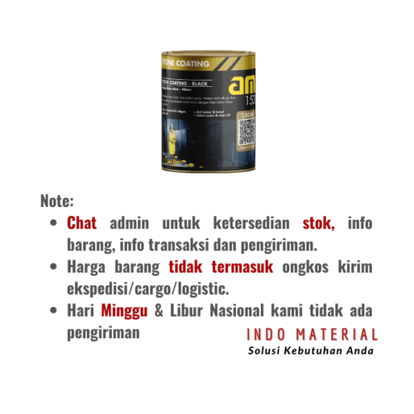 AM 153 Black Glossy Pelapis Batu Alam 1 L | Grosir S&K