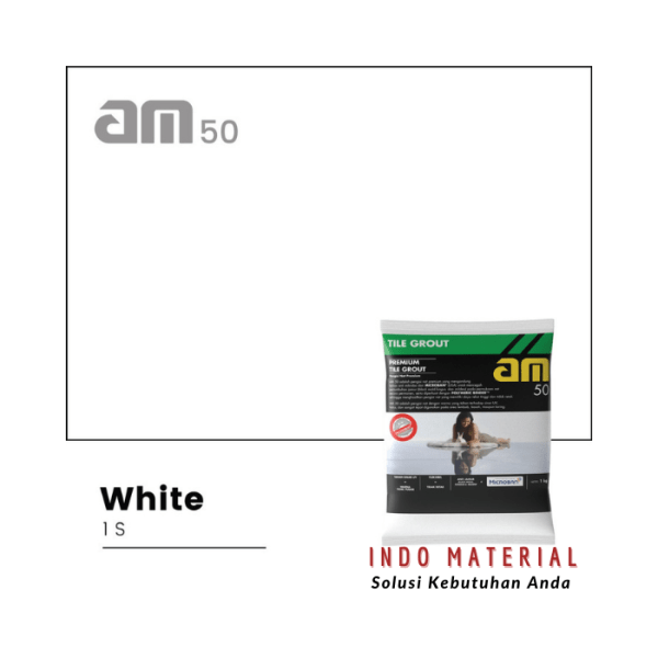AM 50 White 1 S Premium Tile Grout 1Kg(+Micro)