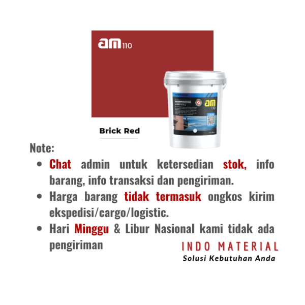 AM 110 20kg Brick Red Cat Pelapis Anti Bocor Ketentuan
