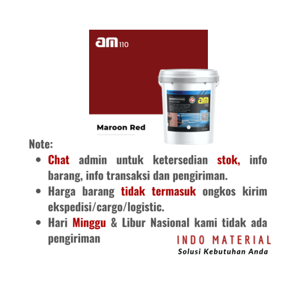AM 110 20kg Maroon Red Cat Waterproof | Grosir Syarat & Ketentuan