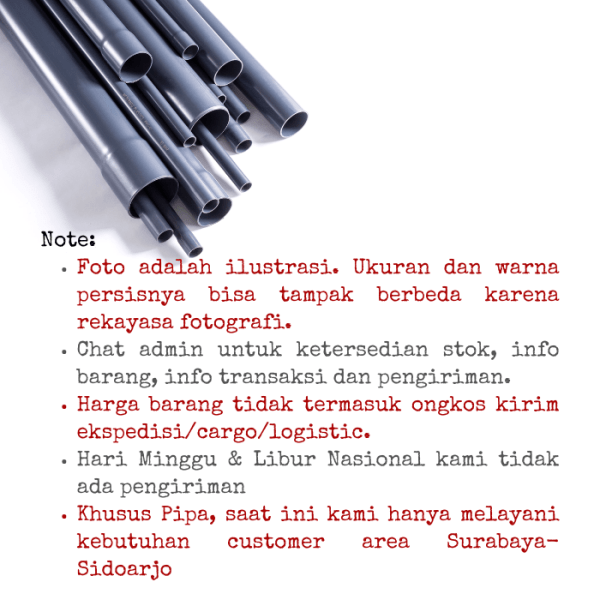 Pipa 1 1/4 Inch PVC AW Abu catatan