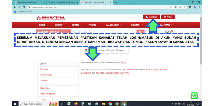 Cara Pemesanan indomaterial 01